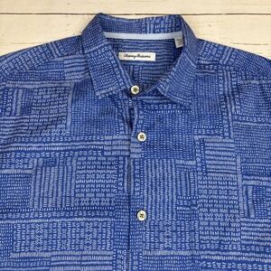 Tommy Bahama Silk Hawaiian Shirt Cotton Blend Floral Mens XL